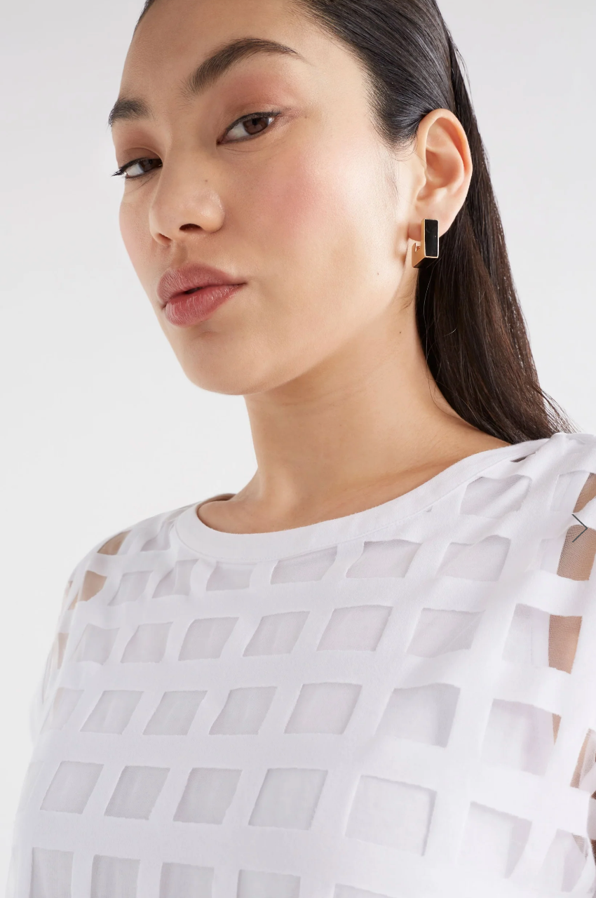 Grid Burnout Top - White