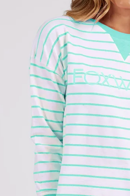 Simplified Stripe Crew - Neon Mint