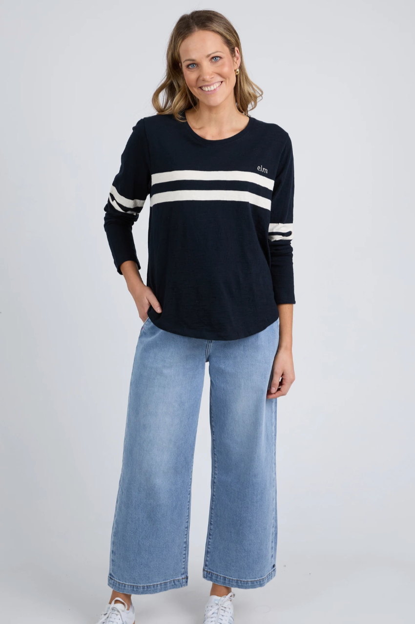 Elm Adora Long Sleeve Tee - Navy
