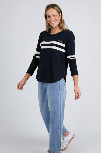 Elm Adora Long Sleeve Tee - Navy
