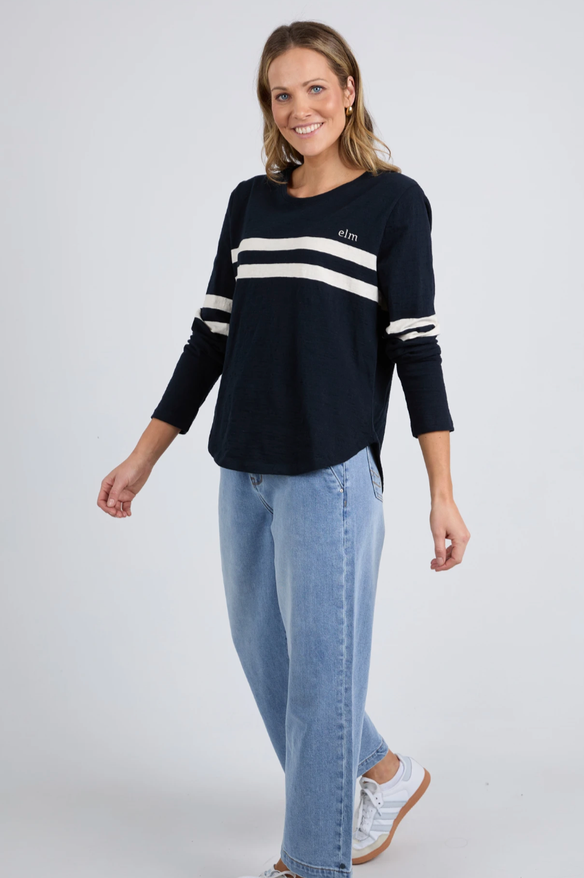 Elm Adora Long Sleeve Tee - Navy