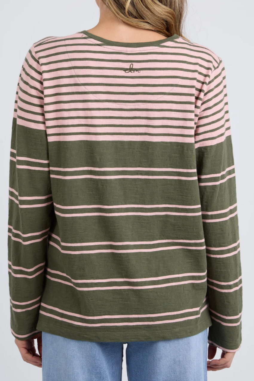 Elm Lexa Stripe L/S Tee - Clover/Pink