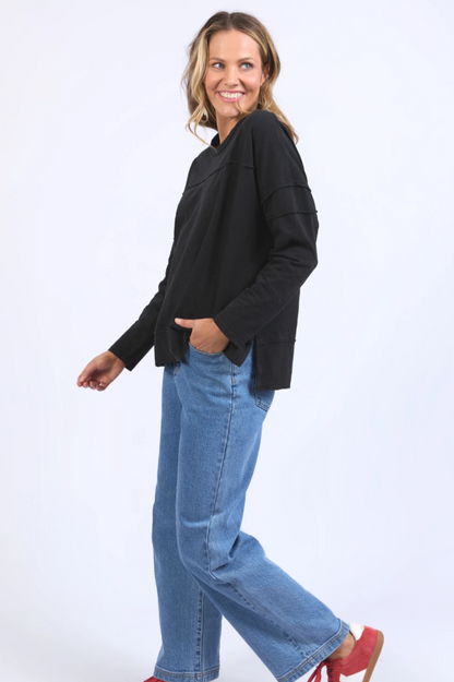 Foxwood Jayne Throw On Top - Black