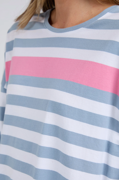 Elm Queue L/S Tee - Blue Stripe