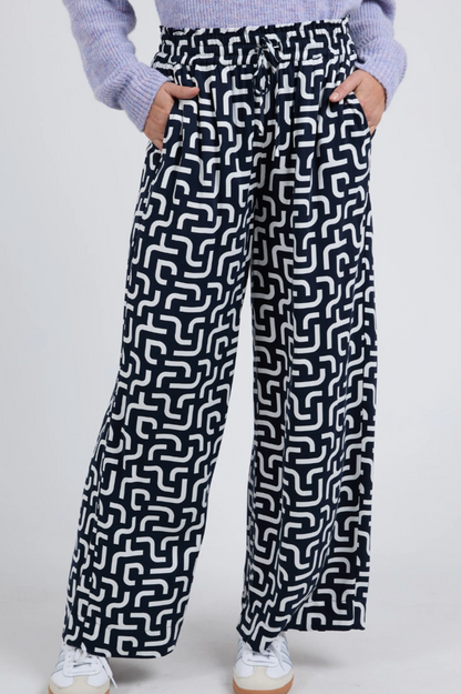 Elm Gemma Geo Pant - Navy