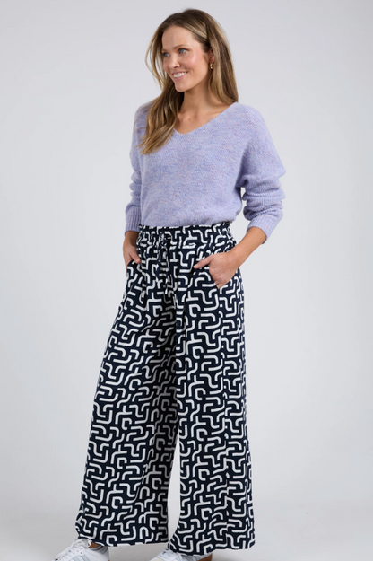 Elm Gemma Geo Pant - Navy