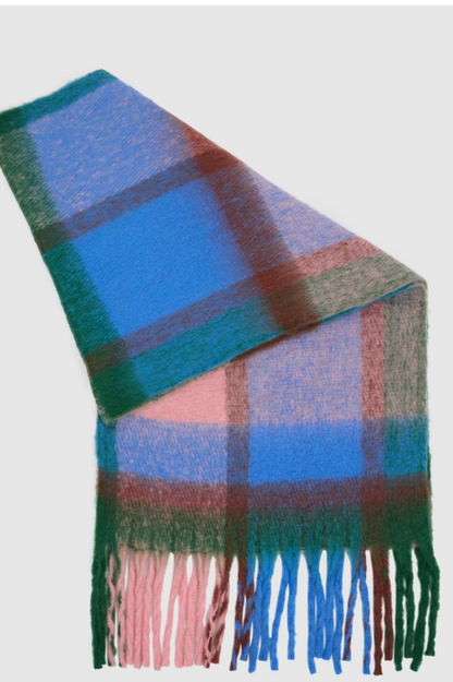 Elm Ribbon Scarf - Pink/Blue/Green Check