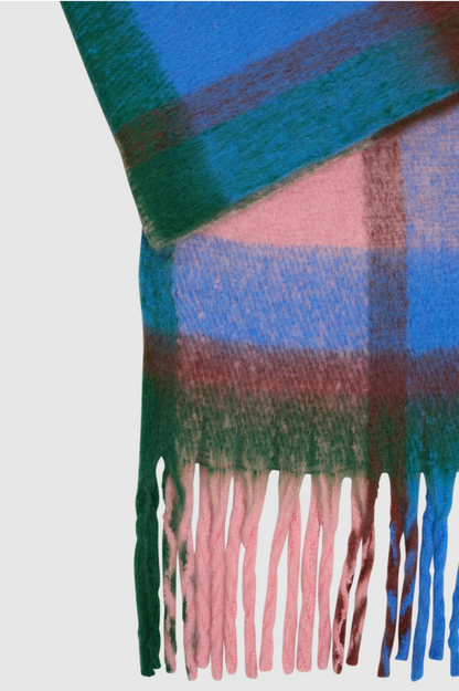 Elm Ribbon Scarf - Pink/Blue/Green Check