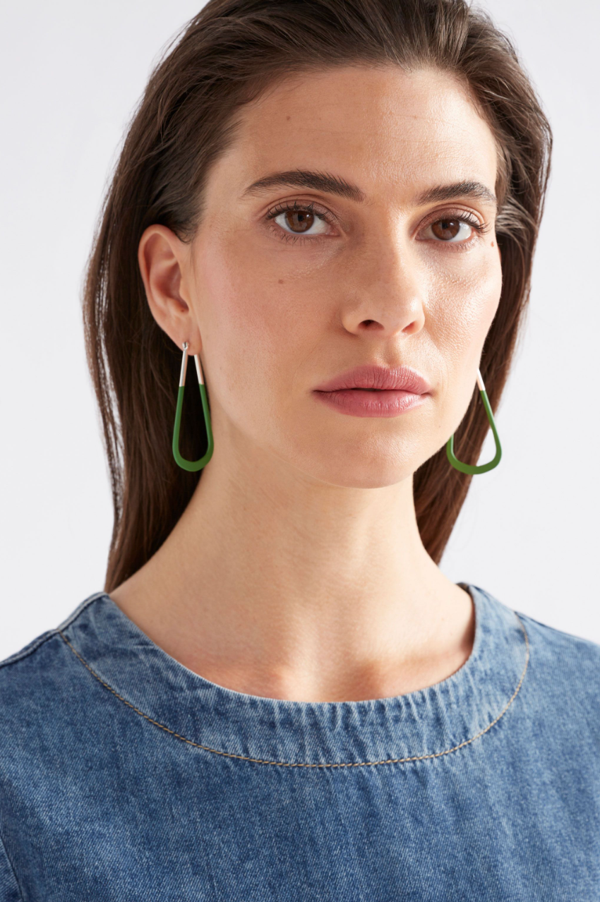Elk Kuulo Hoop Earring - Celery Green