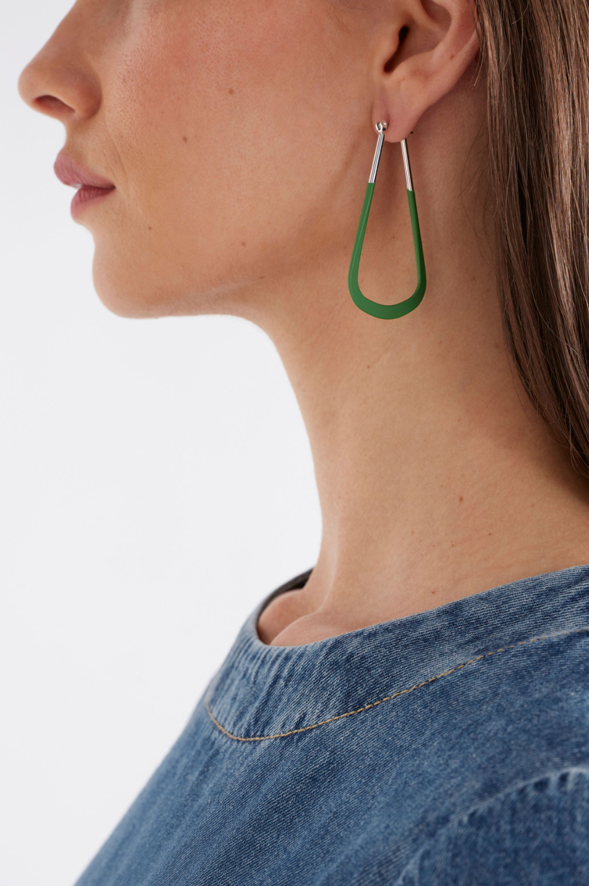 Elk Kuulo Hoop Earring - Celery Green