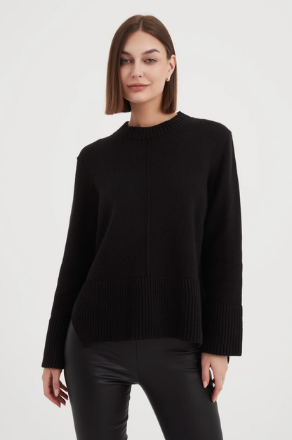 Deep Split Knit - Black