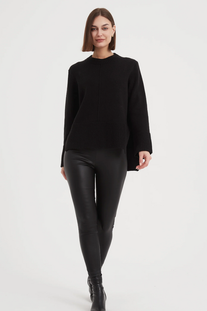 Deep Split Knit - Black