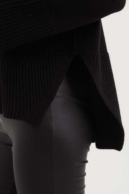 Deep Split Knit - Black