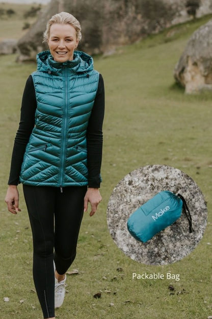 Moke Mary Claire Puffer Vest - Empire Teal