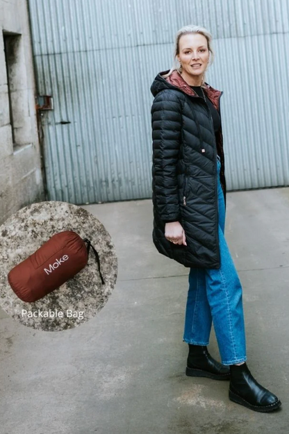 Moke Arnie Reversible Puffer Jacket - Black/Cabernet