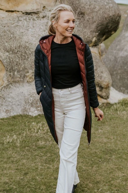 Moke Arnie Reversible Puffer Jacket - Black/Cabernet