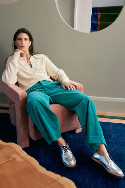 Elk Rhes Cord Pant - Island Green