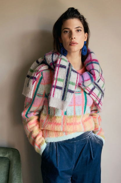 Elk Ostti Sweater - Pink Punch Check