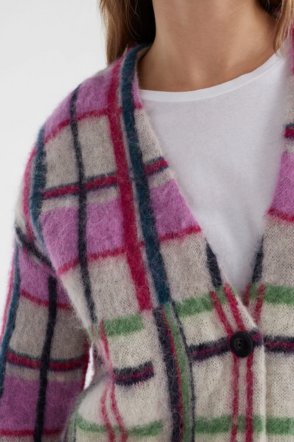 Elk Ostti Cardigan - Navy Check