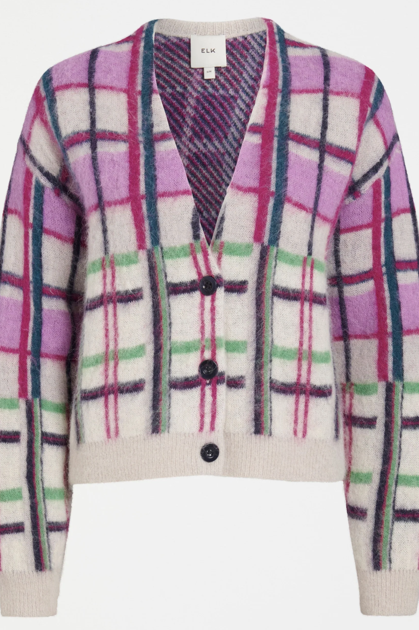 Elk Ostti Cardigan - Navy Check