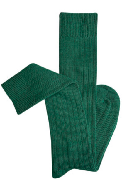 Long Rib Merino Socks - Green