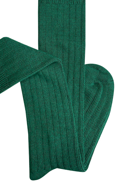 Long Rib Merino Socks - Green