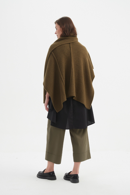 Asymmetric Wrap Knit - Khaki