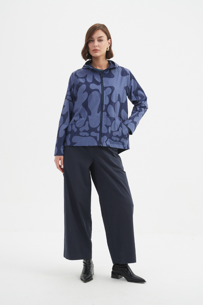Reversible Print Windbreaker - Blue/Navy Blot Print