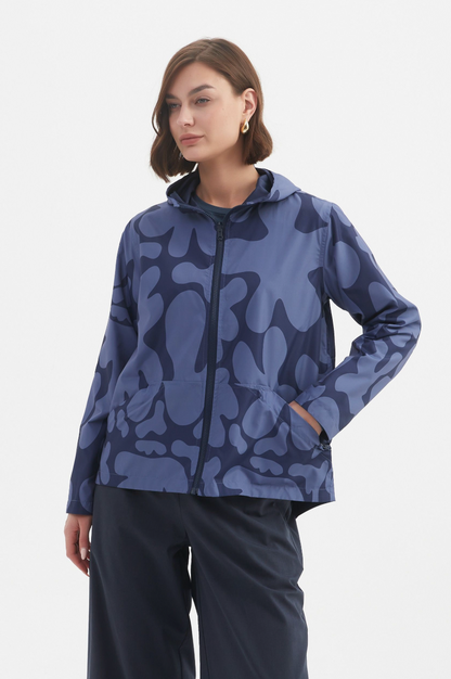 Reversible Print Windbreaker - Blue/Navy Blot Print