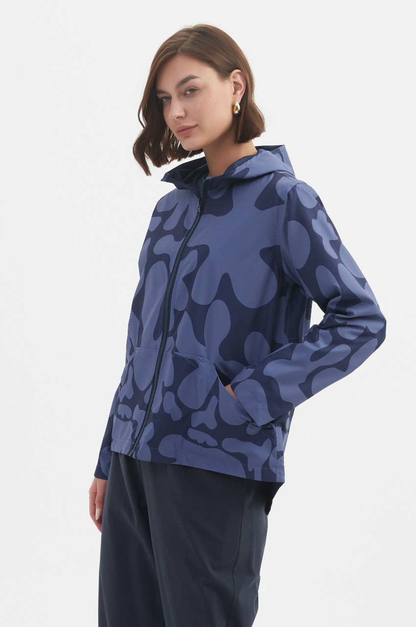 Reversible Print Windbreaker - Blue/Navy Blot Print
