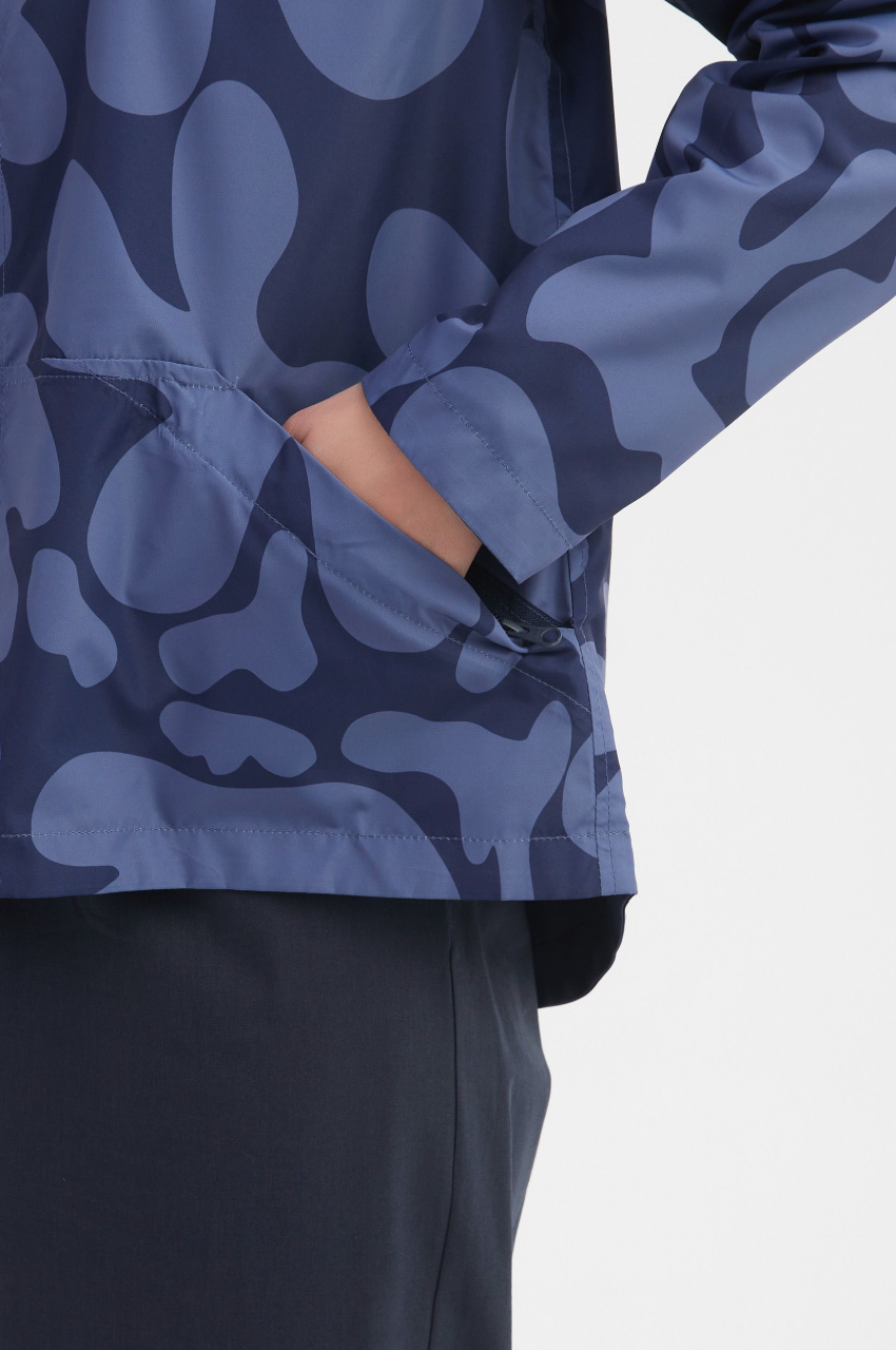 Reversible Print Windbreaker - Blue/Navy Blot Print