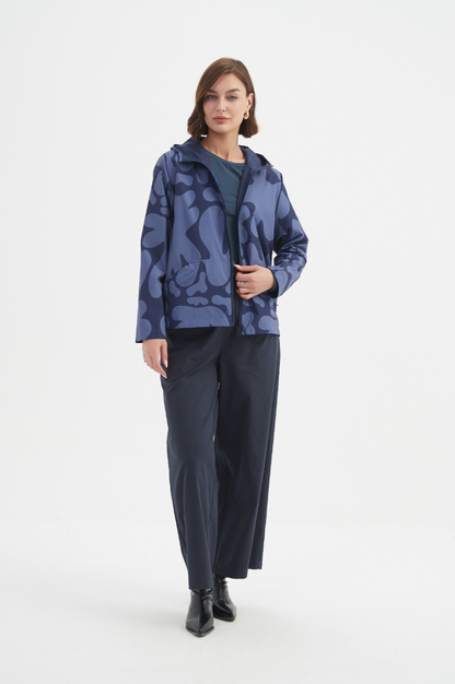 Reversible Print Windbreaker - Blue/Navy Blot Print