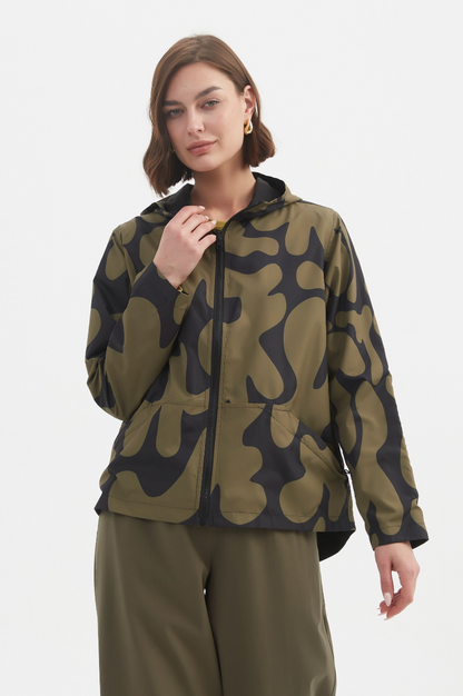 Reversible Print Windbreaker - Moss/Blk Blot Print