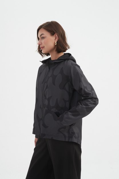 Reversible Print Windbreaker - Char/Blk Blot Print
