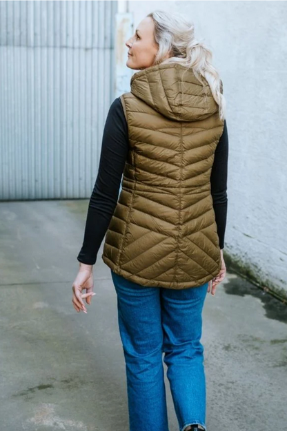 Moke Mary Claire Puffer Vest - Loden Green