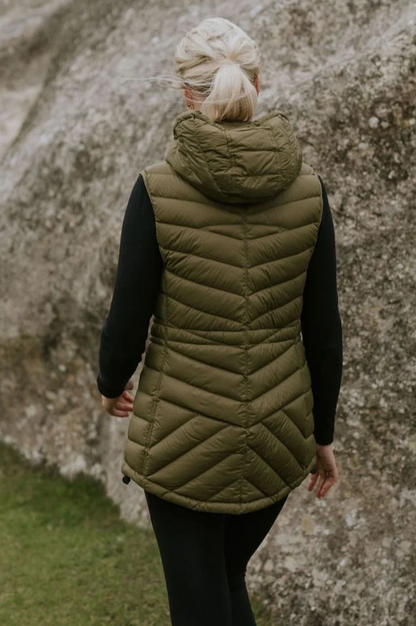 Moke Mary Claire Puffer Vest - Loden Green