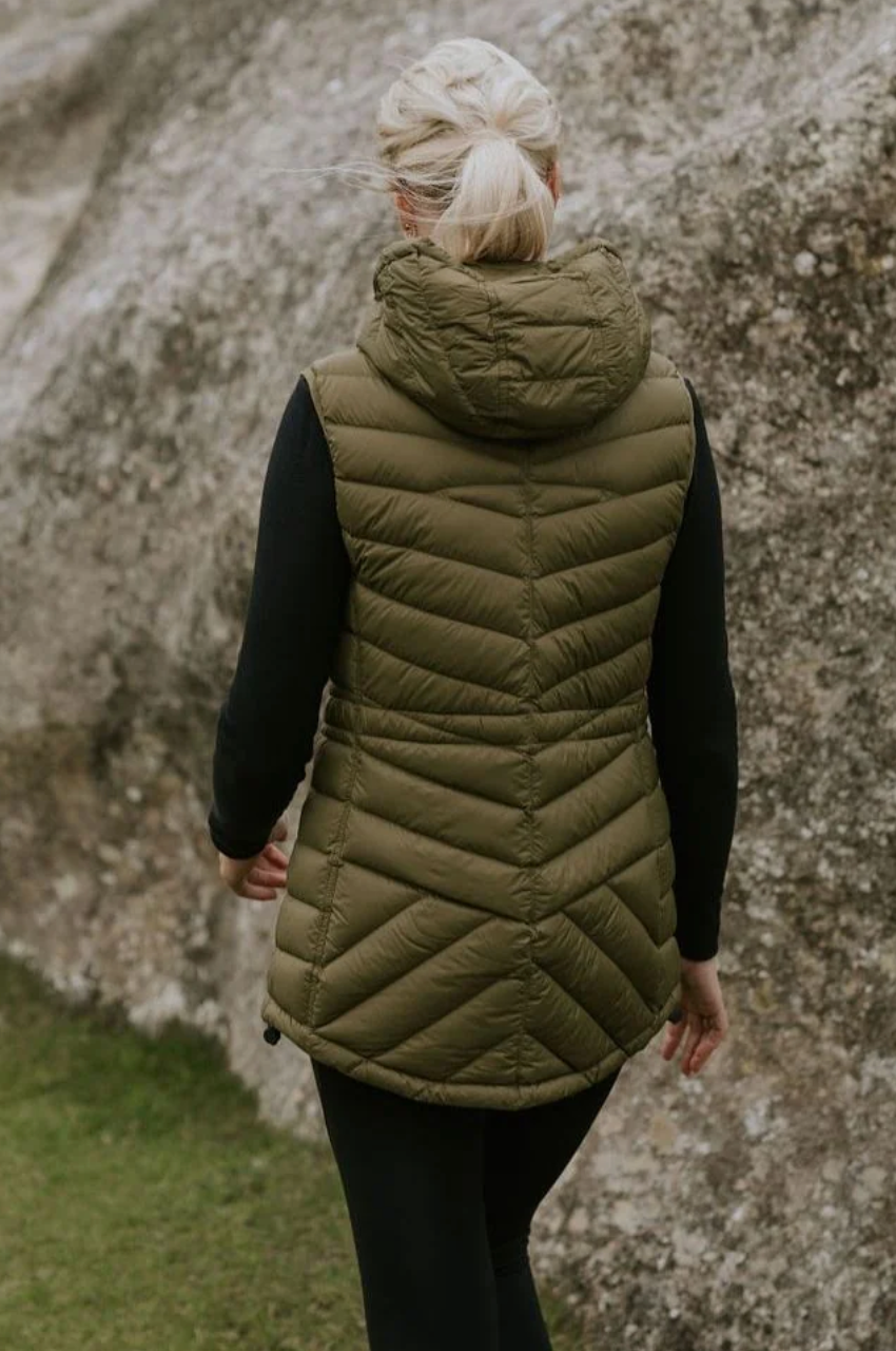 Moke Mary Claire Puffer Vest - Loden Green
