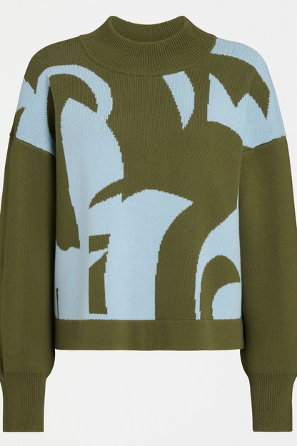 Elk Leben Sweater - Blue/Artichoke