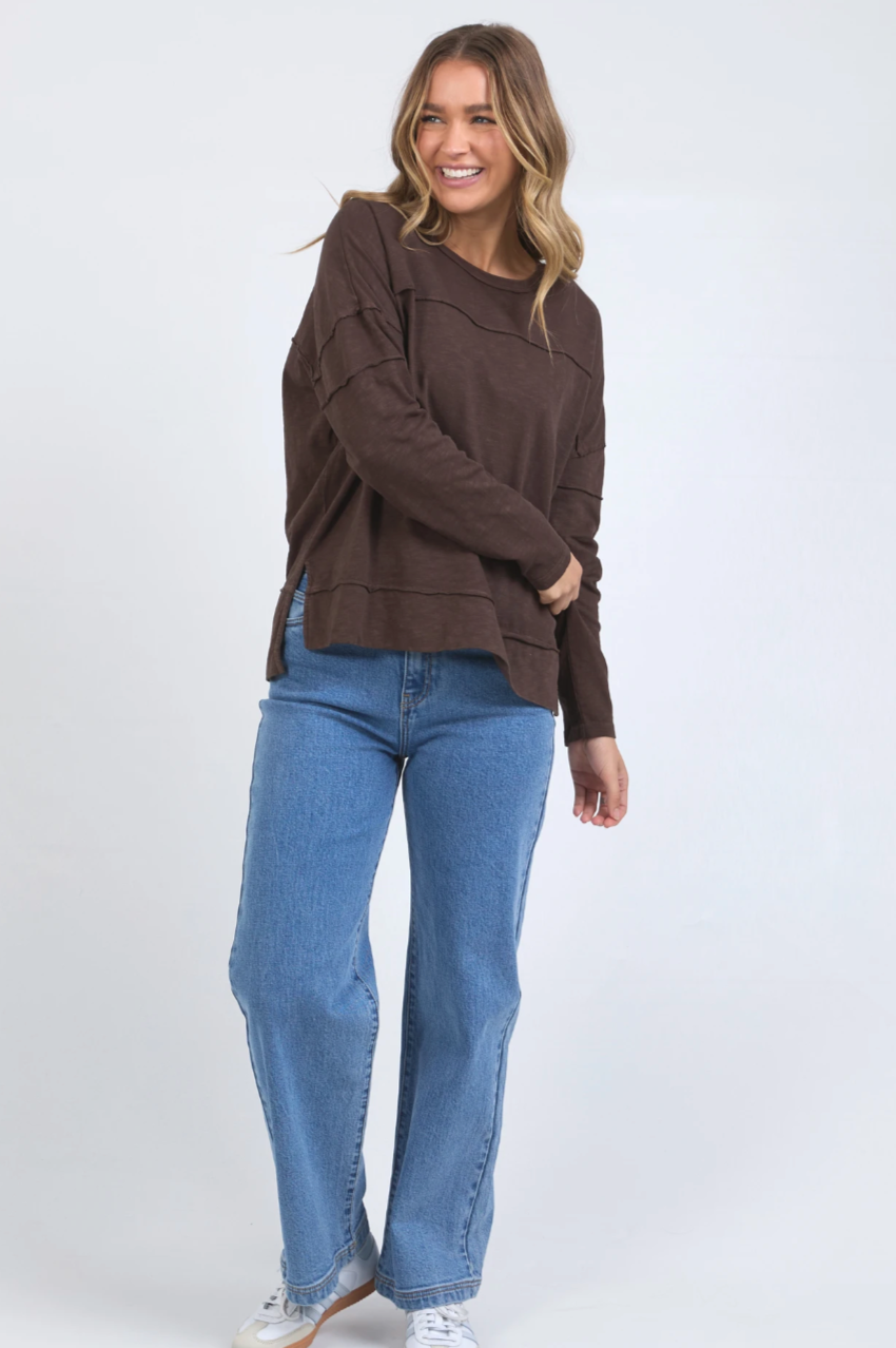 Foxwood Jayne Throw On Top - Coffee Bean