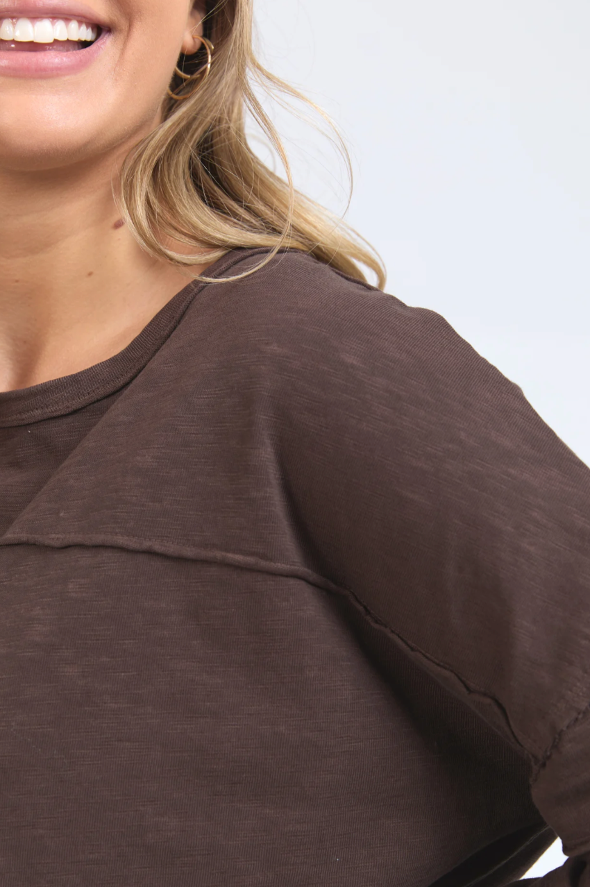 Foxwood Jayne Throw On Top - Coffee Bean