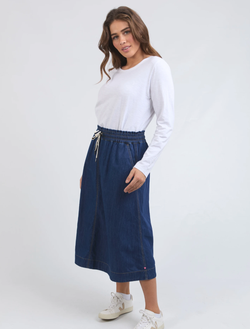 Elm Greta Denim Skirt - Dark Blue