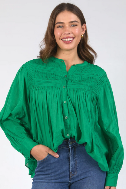 Elm Montana Blouse - Pine Green