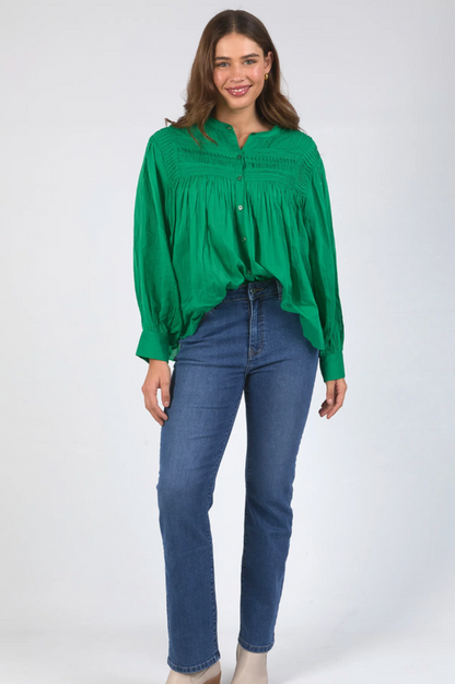Elm Montana Blouse - Pine Green