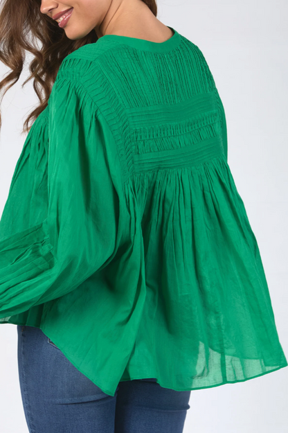 Elm Montana Blouse - Pine Green