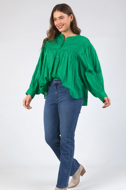 Elm Montana Blouse - Pine Green