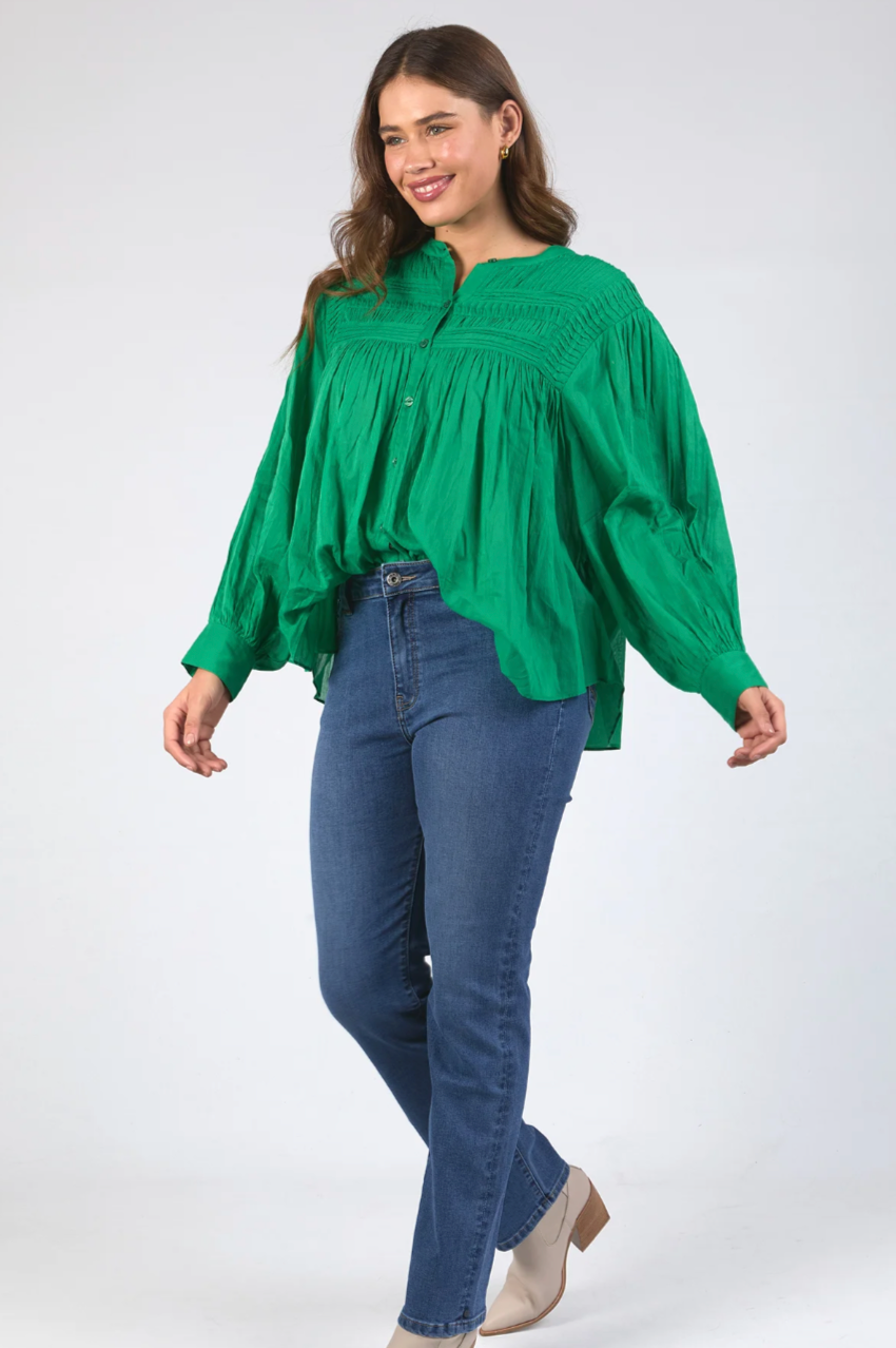 Elm Montana Blouse - Pine Green