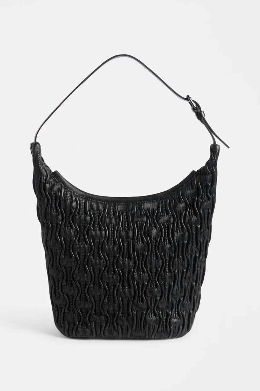 Elk Lumme Smocked Shoulder Bag - Black