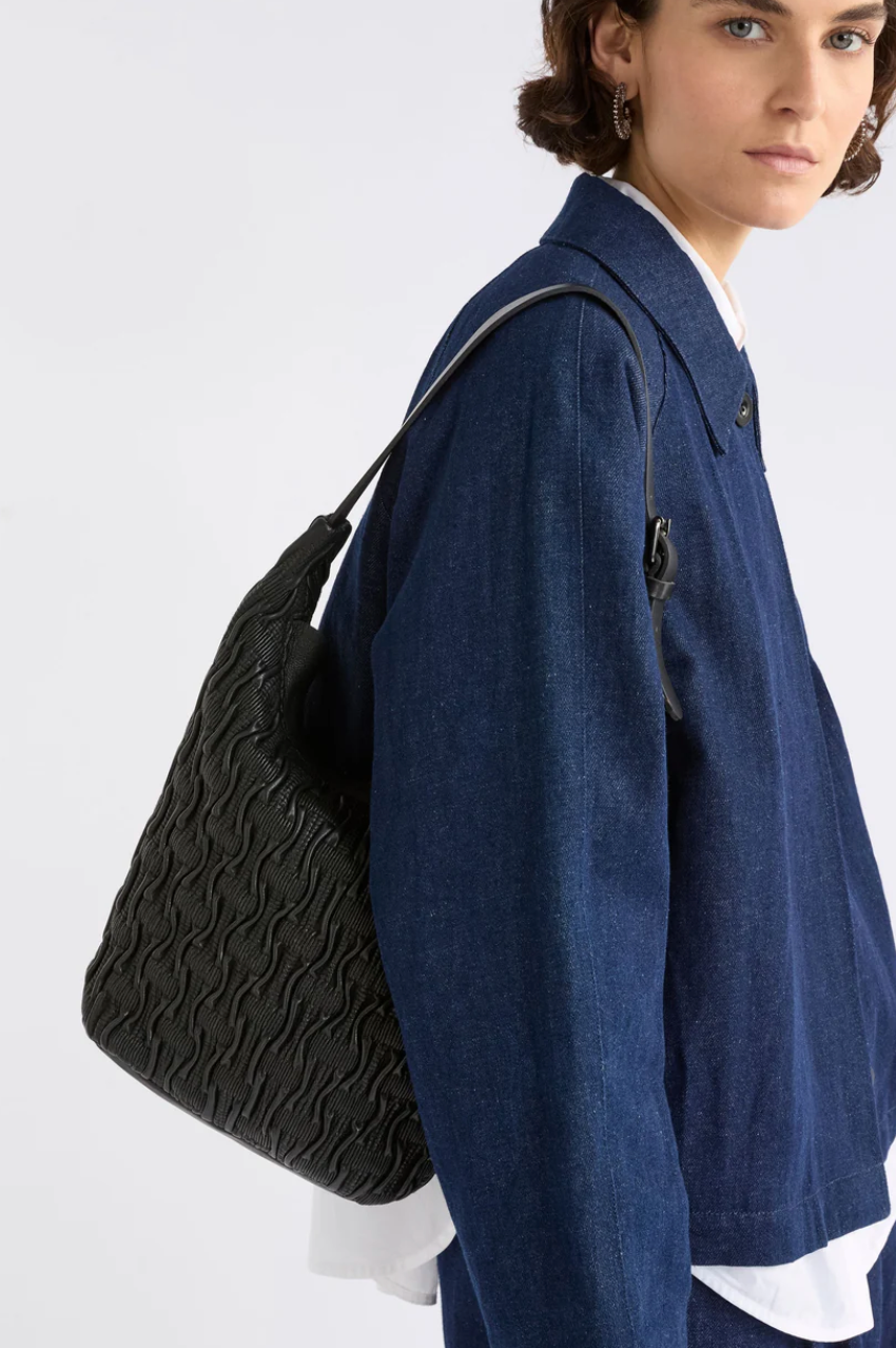 Elk Lumme Smocked Shoulder Bag - Black