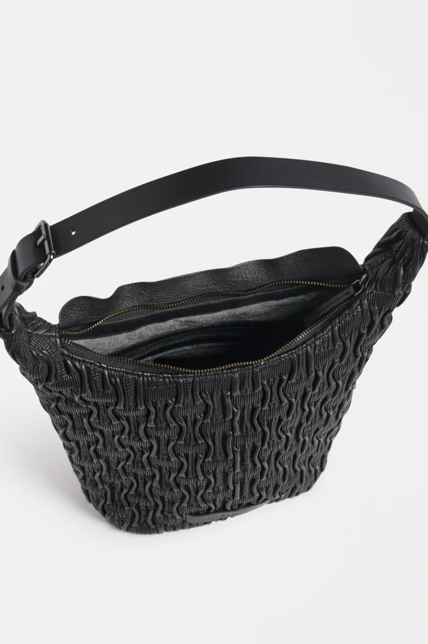 Elk Lumme Smocked Shoulder Bag - Black