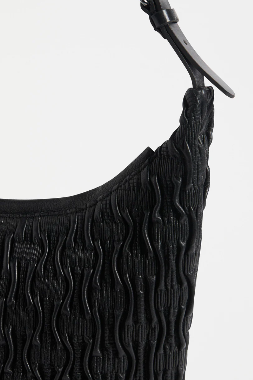 Elk Lumme Smocked Shoulder Bag - Black